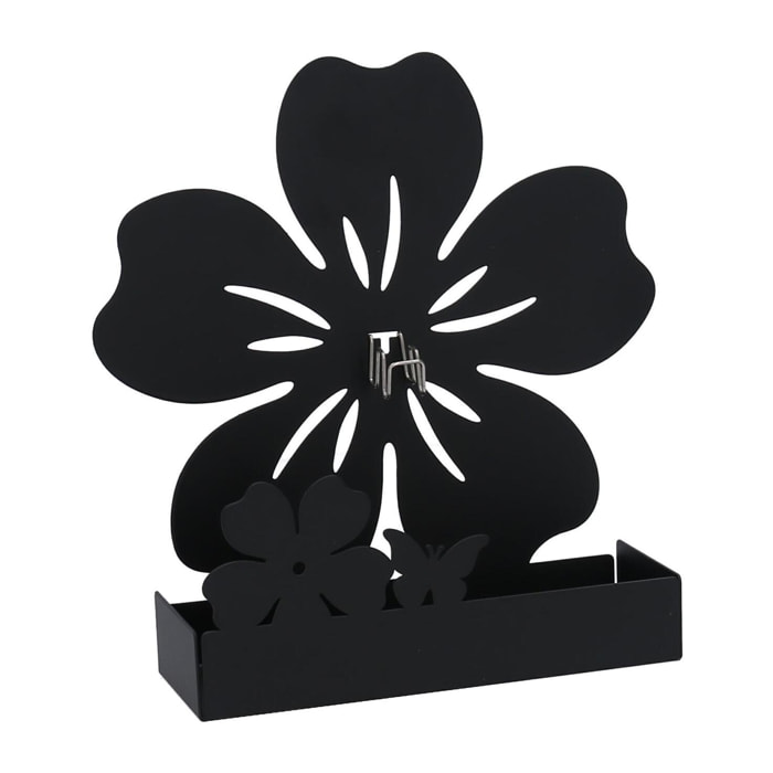 Portazampirone in metallo fiore nero cm17x5h17,5