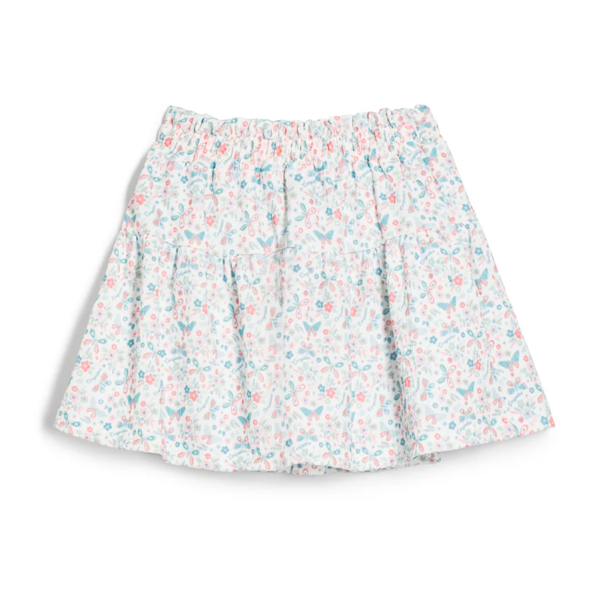 Falda de Niña con Diseño de Mariposas en Blanco