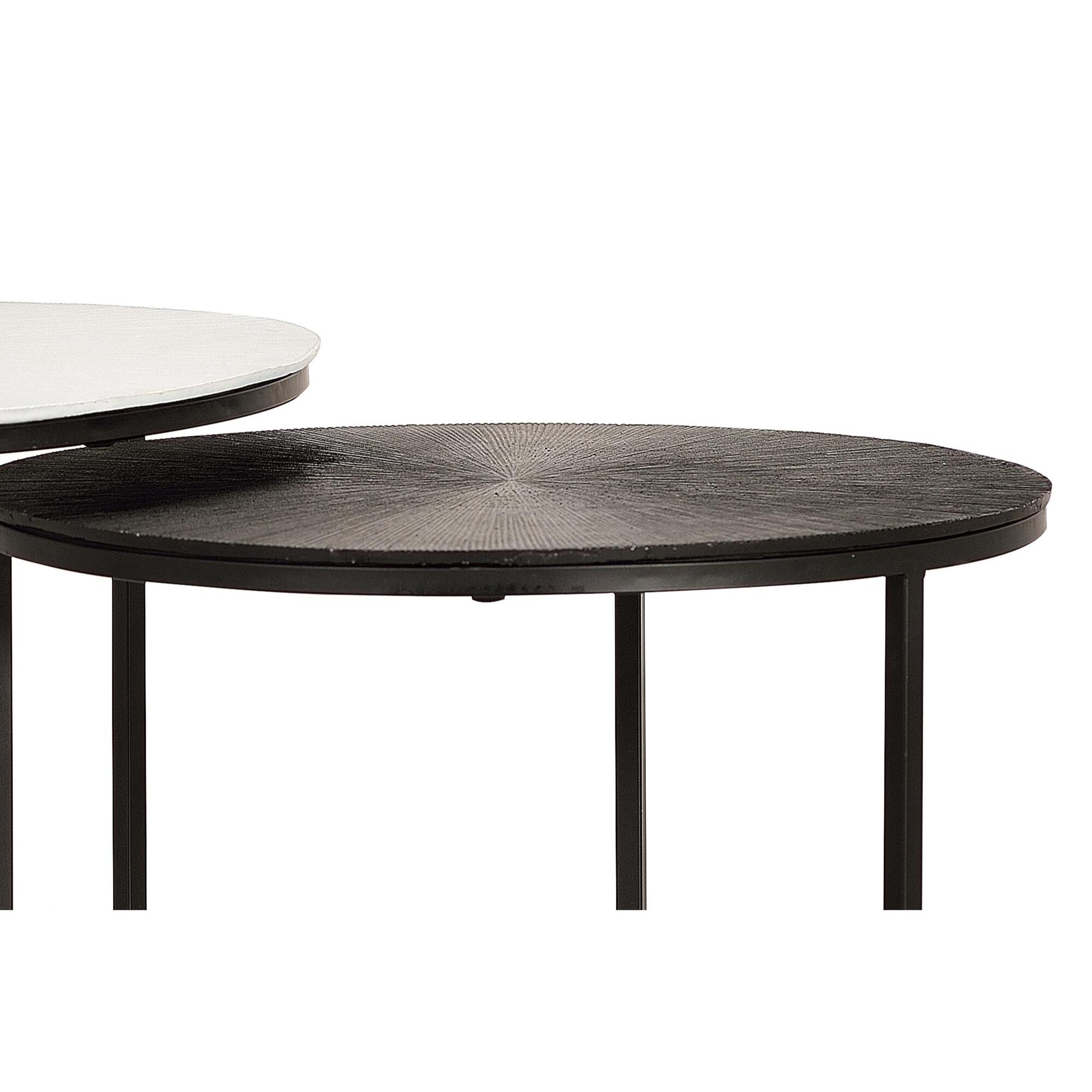 Set de 2 mesas - bronce y hierro