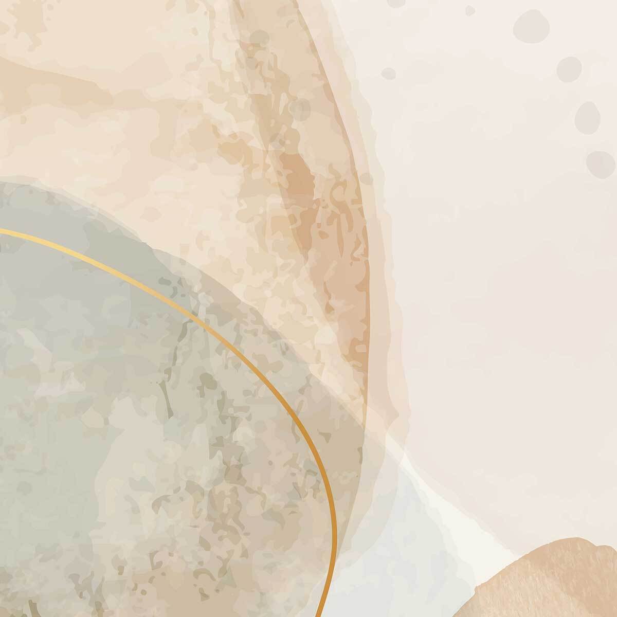 Papier peint formes organiques beige et vert sauge contemporain Intissé