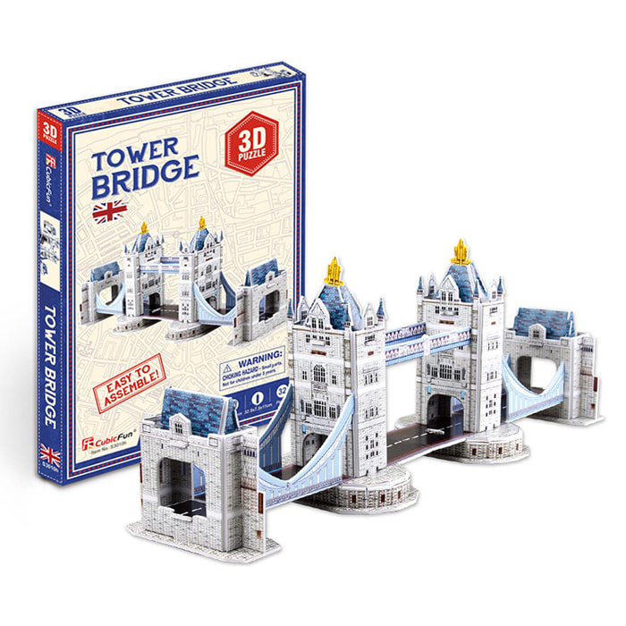 Puzzle 3D torre del ponte di Londra 11x7,5x32,5 cm.