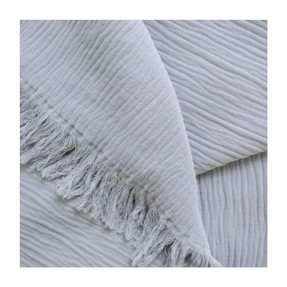 Plaid coton mélangé 270 g/m² teint en pièce ecru Enzo taupe