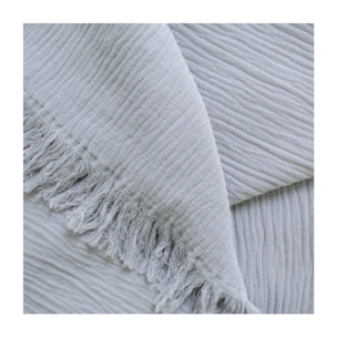 Plaid coton mélangé 270 g/m² teint en pièce ecru Enzo taupe