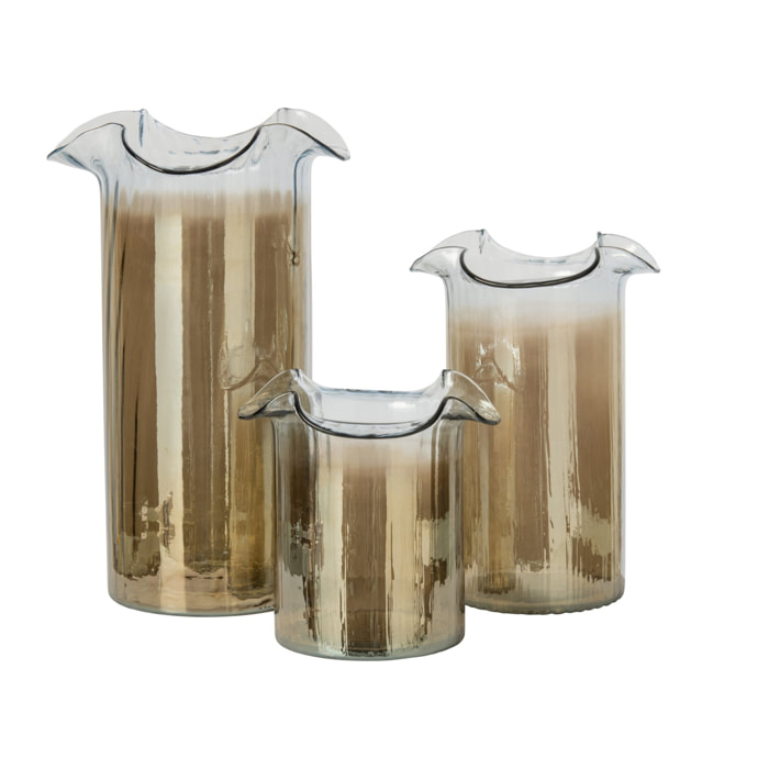 J-Line vase Smoked - verre - rouille/transparent - large