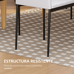 Pack de 4 Sillas de Comedor Modernas, Sillas de Cocina Tapizadas en Lino Sintético con Respaldo Alto y Patas de Metal, para Salón, Blanco