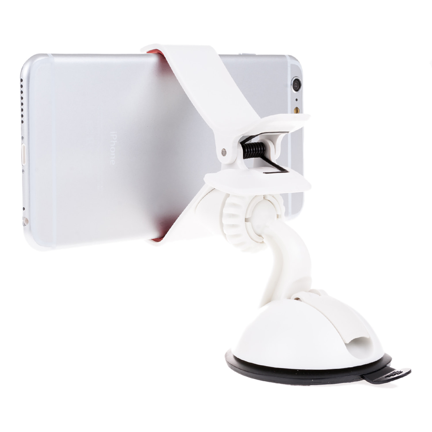 DAM Supporto da Auto a Ventosa con Morsetto Universale 10x7x12 Cm. Colore bianco