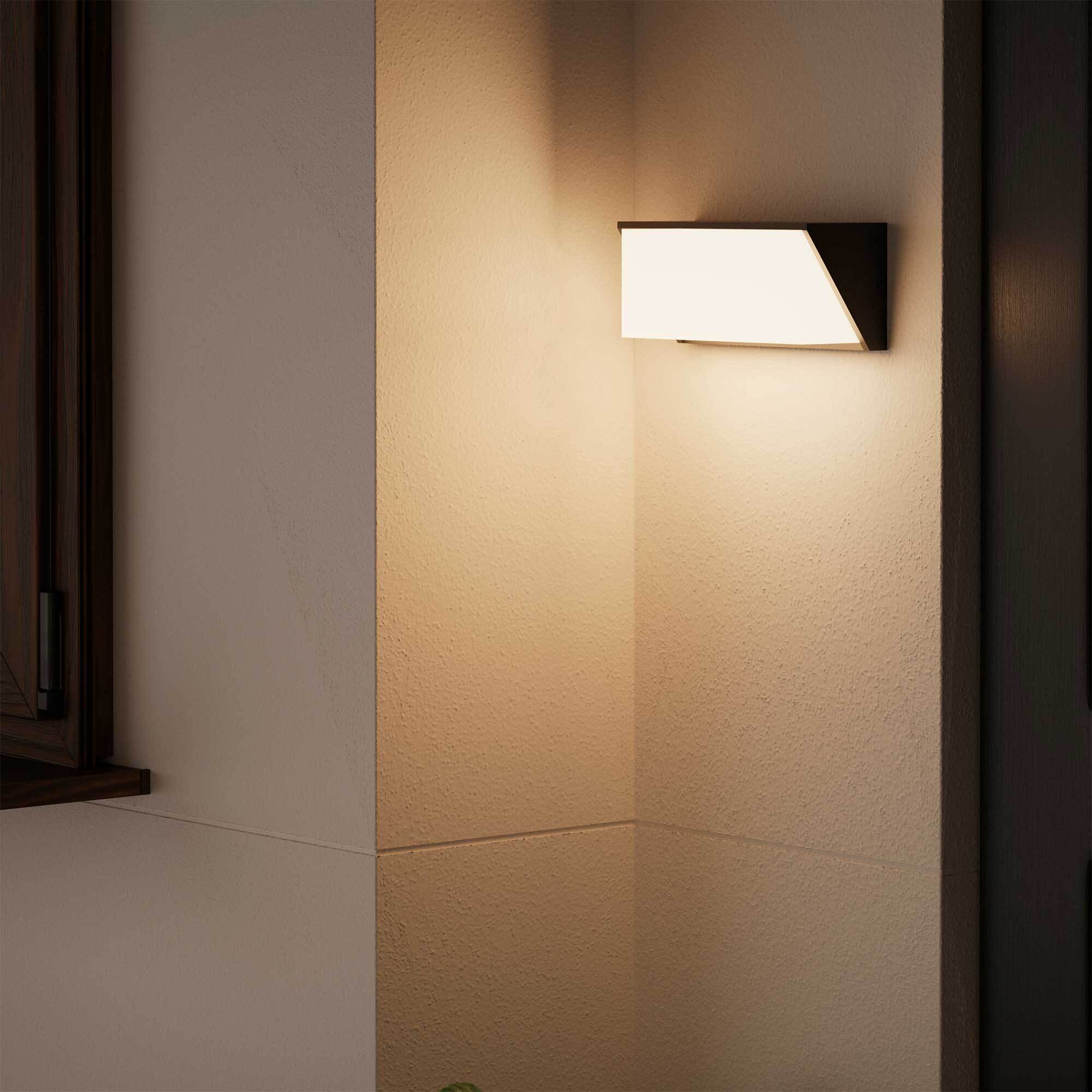 FORLIGHT Quanta aplique exterior negro rectangular para bombilla E27