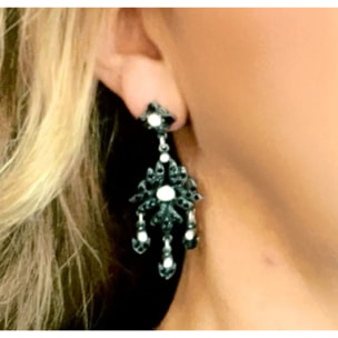 Pendiente largo multicristal Sw y plata 925 10µ T2