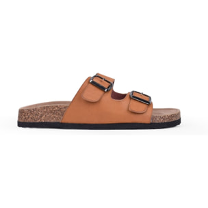 Sandalias planas marrones con hebillas