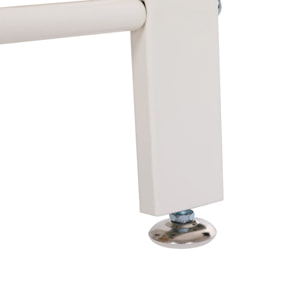 Appendiabiti con Panca e Scarpiera in Metallo Bianco e Legno