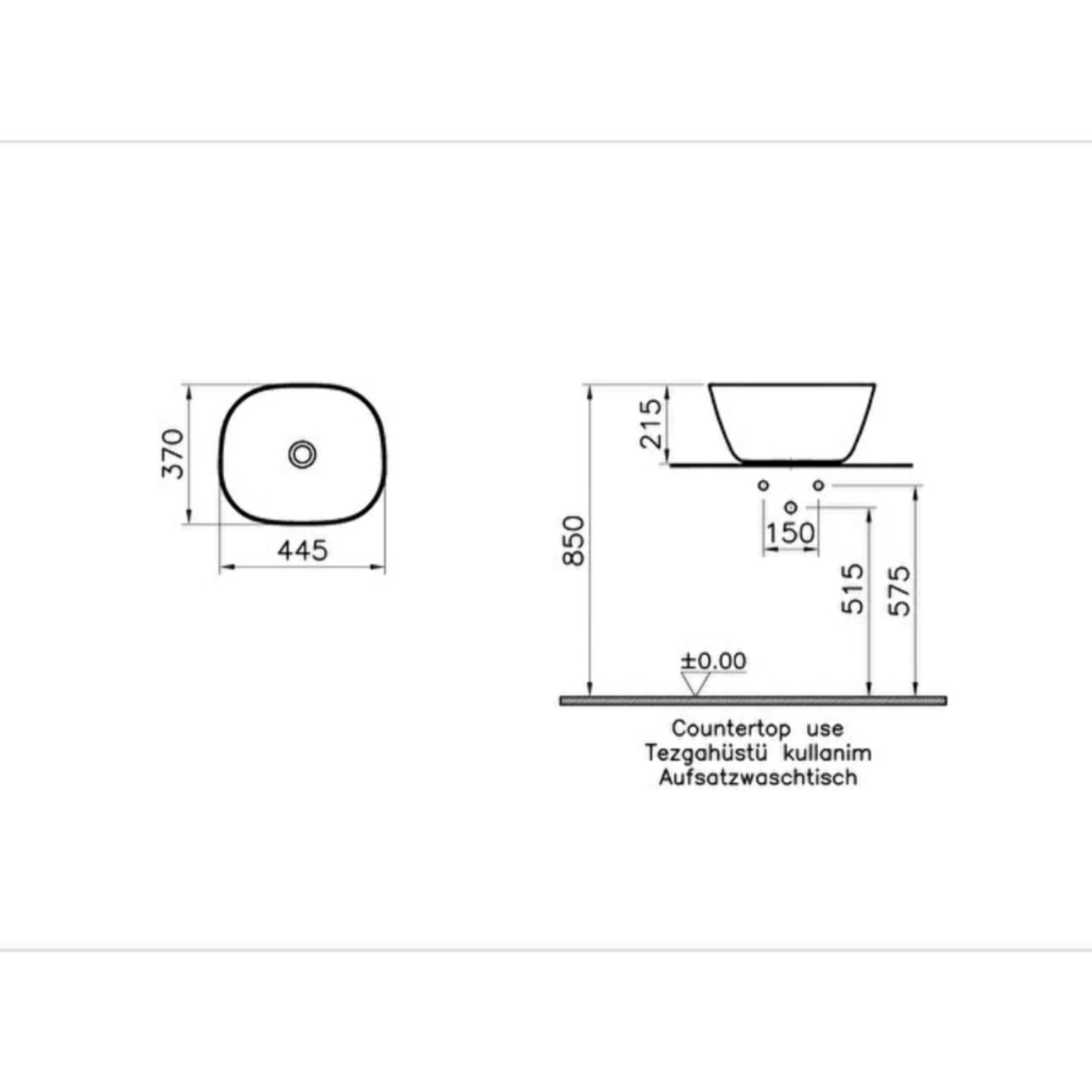 Vasque à poser haute VITRA Plurals blanc mat