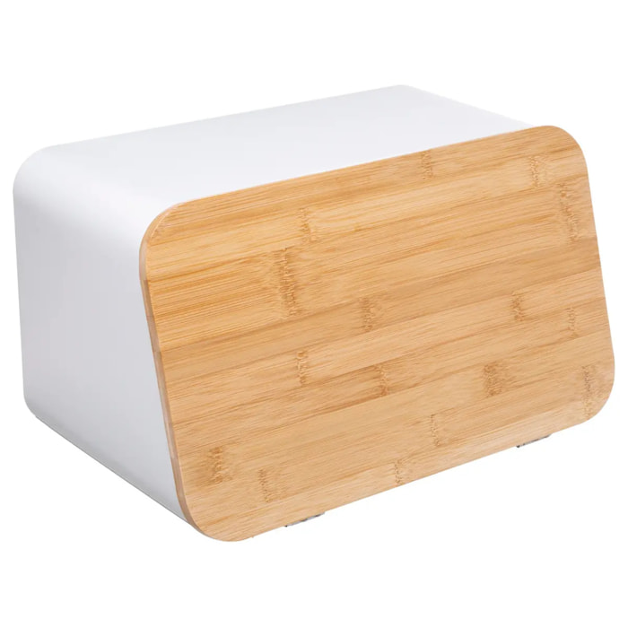 Boîte à pain et planche "Modern Color" blanc 37cm