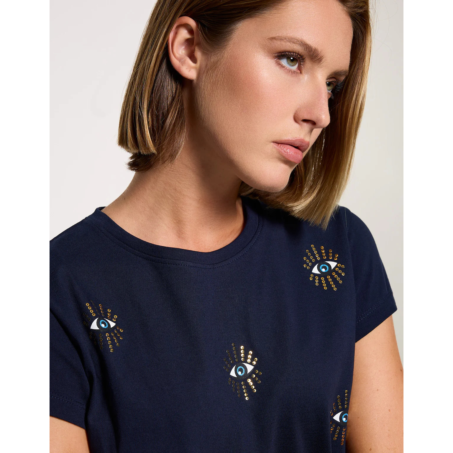 Camiseta Azul Marino - Olhosa