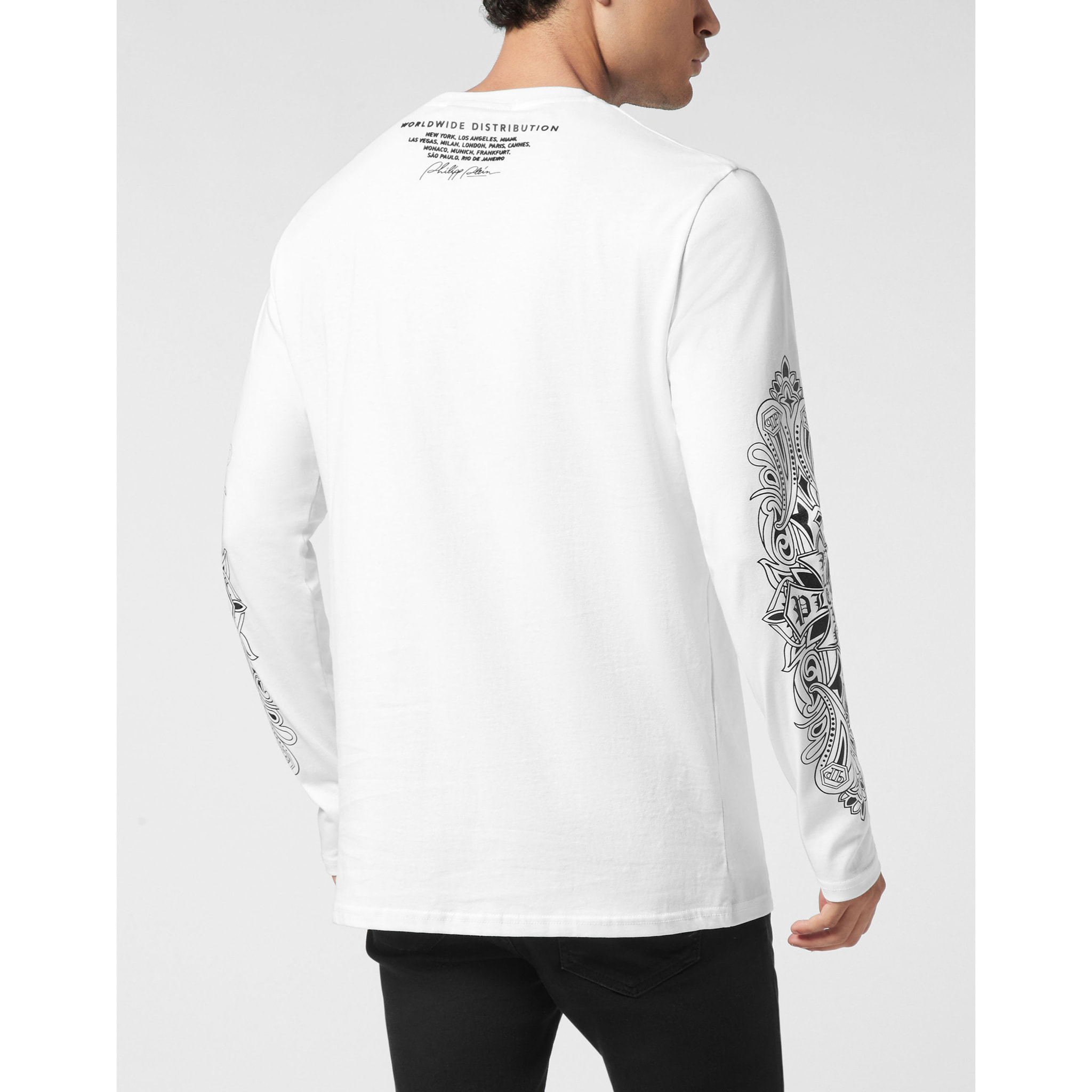 PHILIPP PLEIN T-Shirt Round Neck Ls CHROME