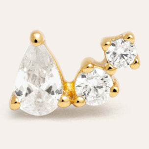 Pendiente Suelto Celeste Plata Baño Oro