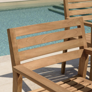 KALLY - Lot de 2 fauteuils de jardin en bois teck