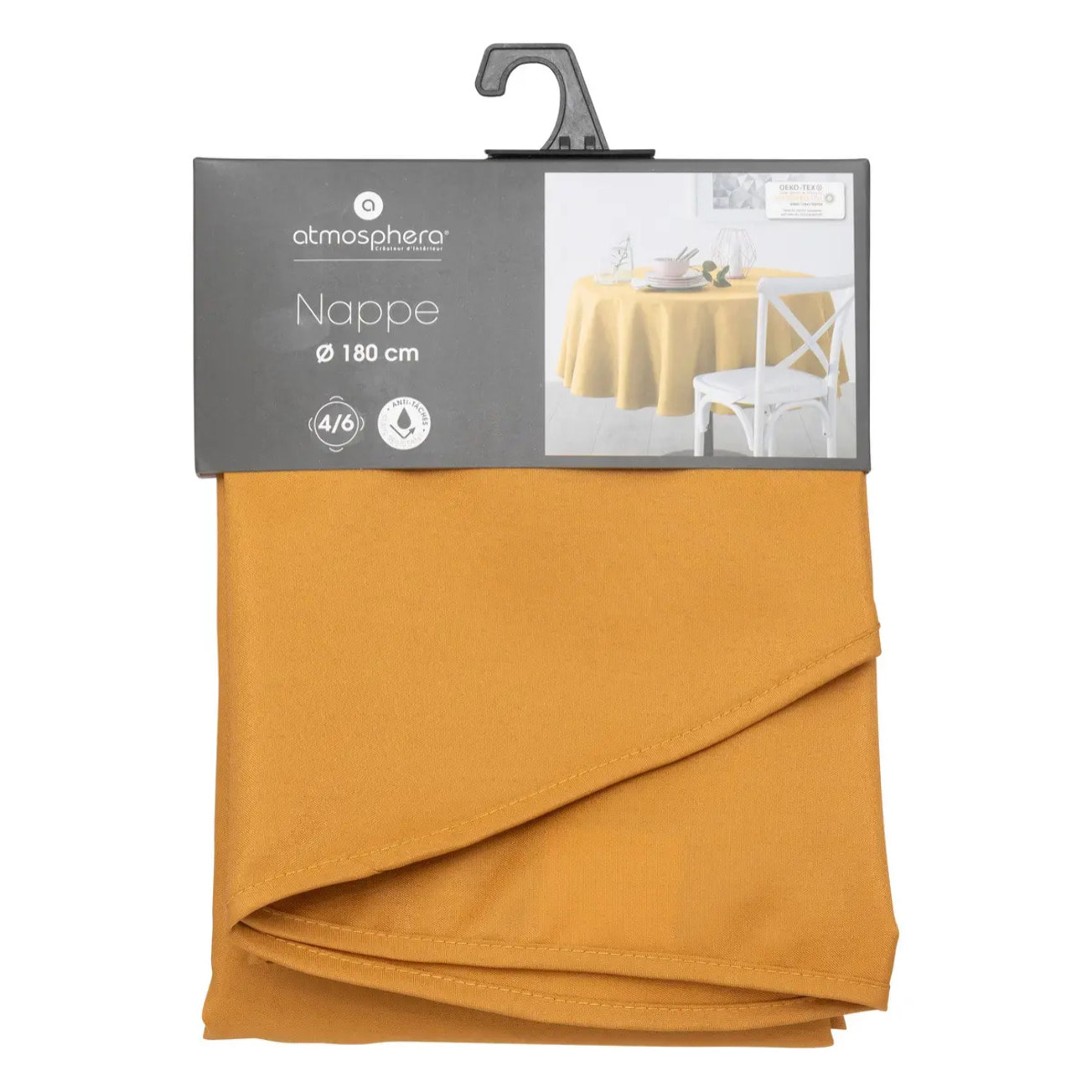 Nappe anti-tâche jaune moutarde D180cm