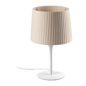 SAMBA S Mini lampada da tavolo bianca/bordata beige