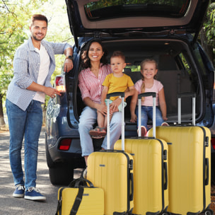 Juego De Maletas Rígidas Abs Itaca Havel Amarillo