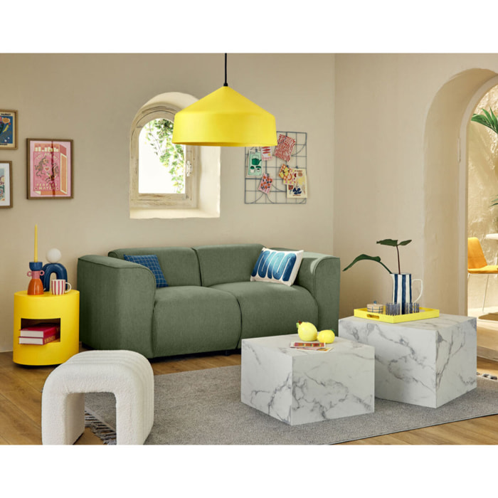 Suaro - Module d'assise d'angle gauche en tissu texturé - Vert