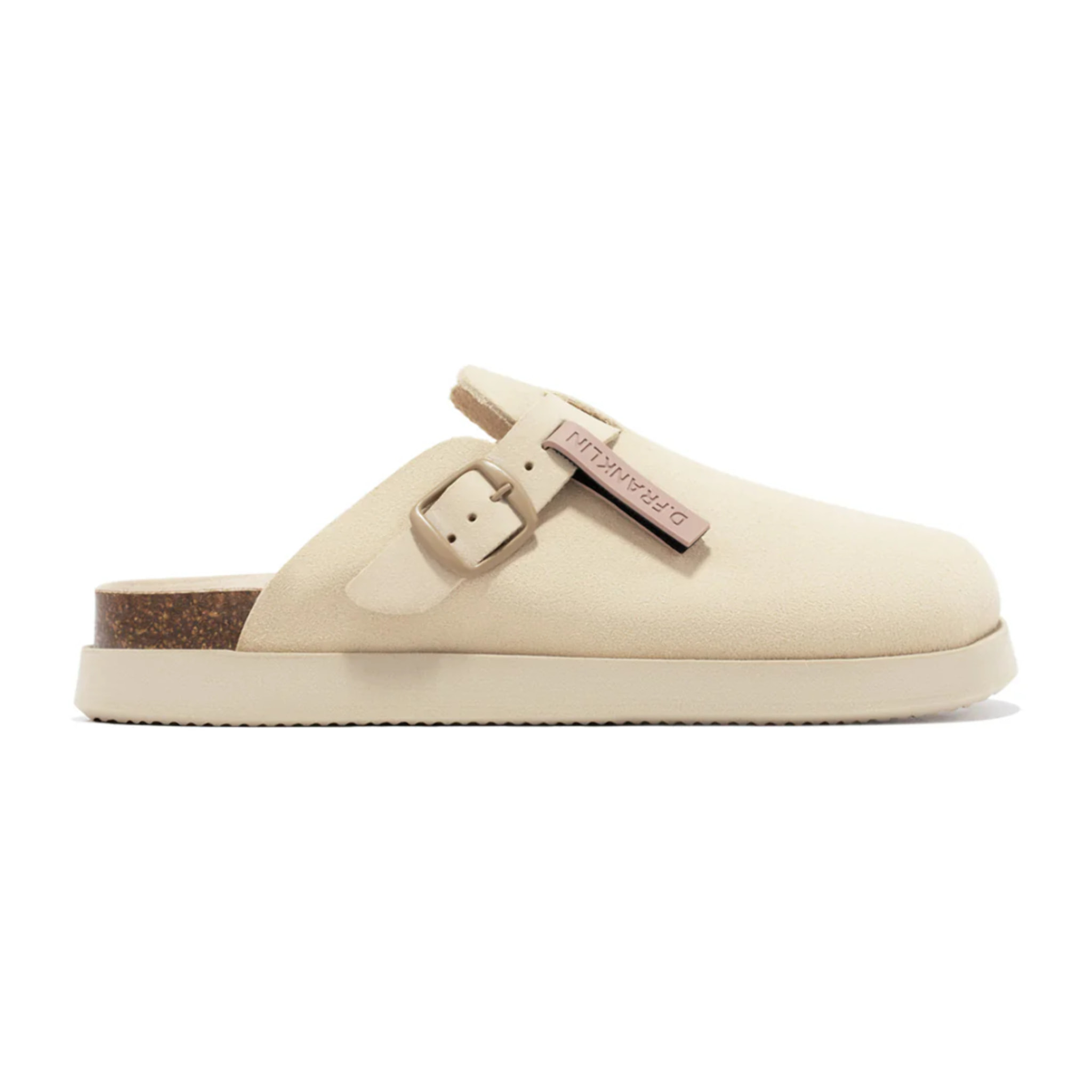 Sandalias Cerradas Vibe Clog Mujer Cierre Hebilla Beige