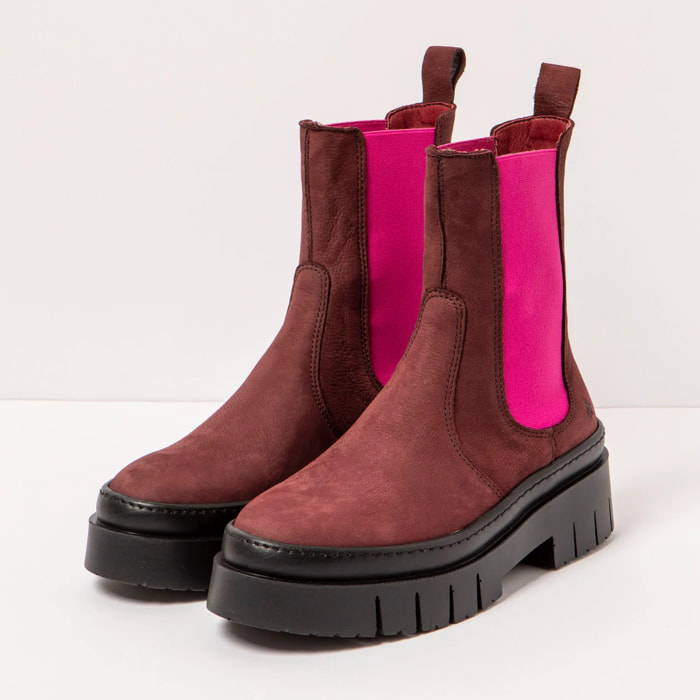Botines 1954 NOBUCK BURDEOS-FUCSIA/AMBERES color Burdeos-fucsia