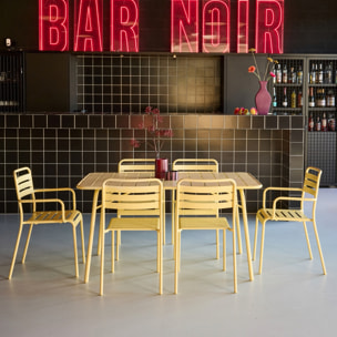 Table de jardin pliante métal + 6 assises AMÉLIA