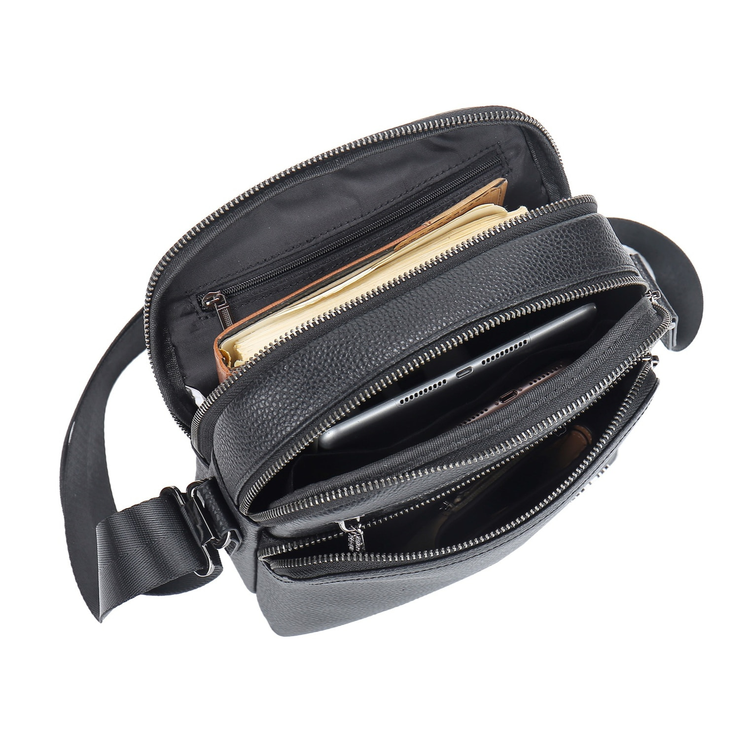 Borsa a tracolla uomo in vera pelle - Modello Bastian Ultra - 21.0 x 25.0 x 9.5 cm