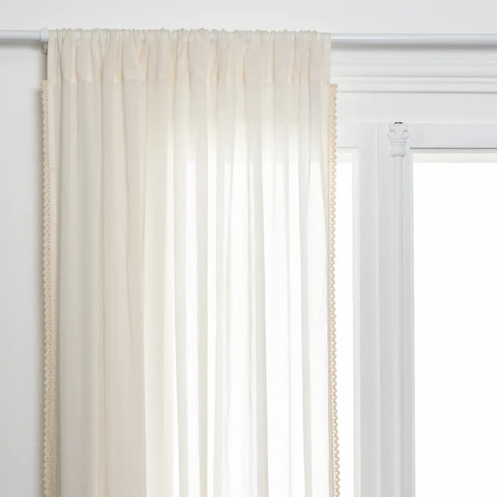 Voilage dentelle Little cottage blanc 140x240cm