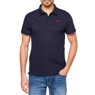 Polo Hot Buttered Lizard con righine blu.