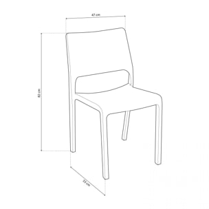 Pack 4 sillas de exterior Shine Blanco