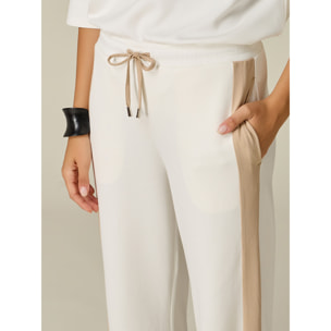 Oltre - Pantalones joggers con banda lateral - Blanco