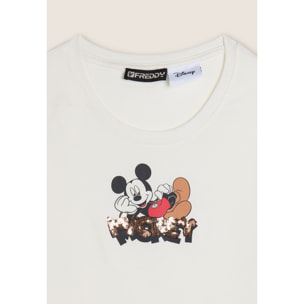 T-shirt cropped slim fit Mickey Mouse