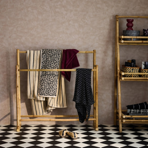 Porte serviettes double en bambou. salle de bain