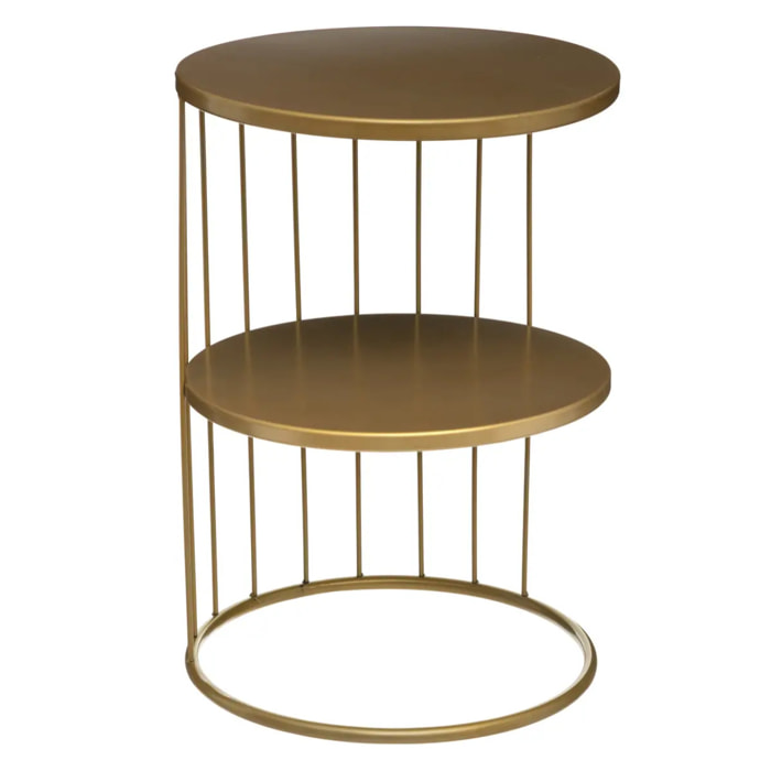 Table d'appoint "Kobu" doré D36cm