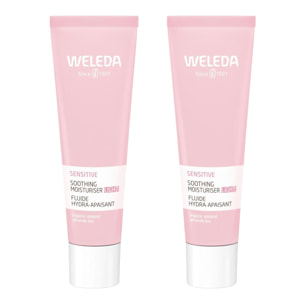 WELEDA - Duo Fluide hydra-apaisant Sensitive - Protège et apaise - Sans parfum - Certifié Natrue**- Tube 30 ml x 2
