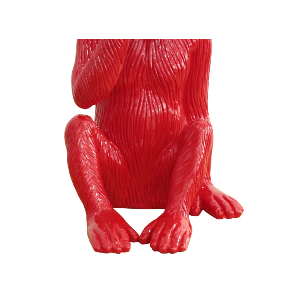 Statue singe en résine rouge peinte à la main H39cm - IWAZARU