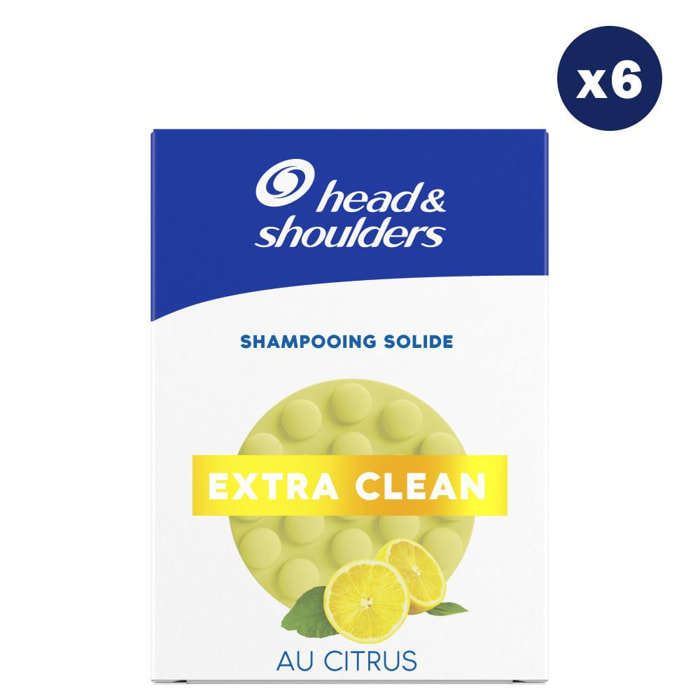 6 Shampoings Solides Extra Clean, Head & Shoulders