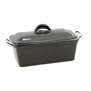 Terrine rectangulaire en grès noir 24x10cm