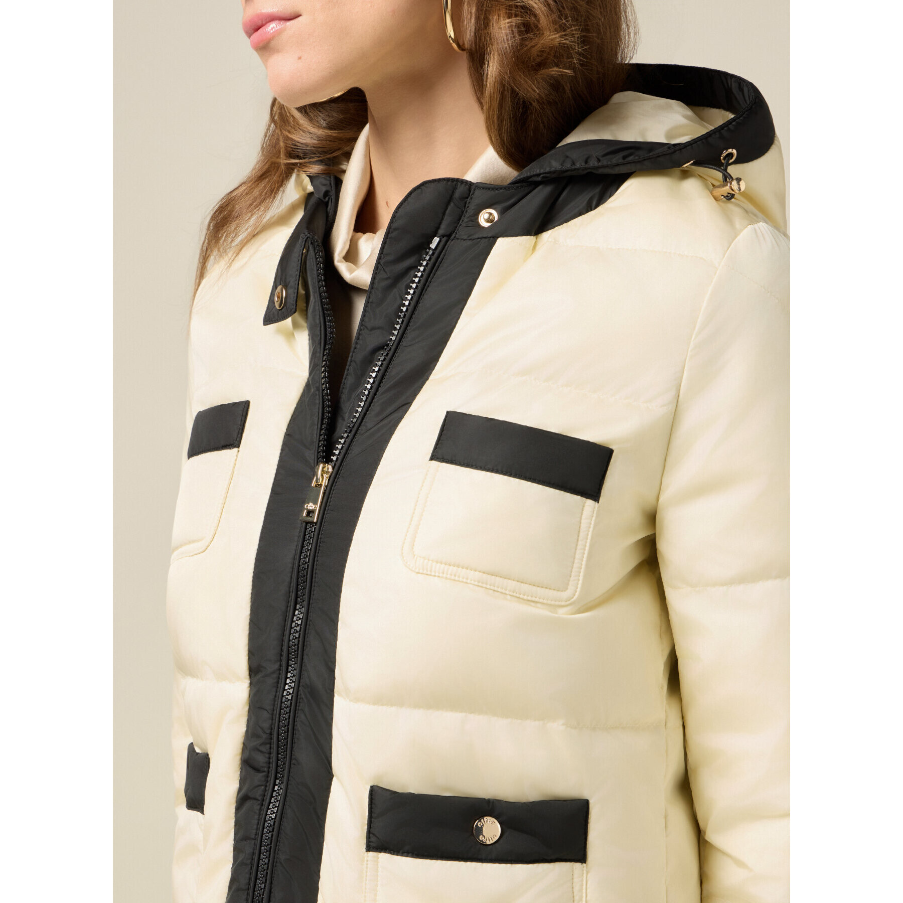 Oltre - Piumino bicolor in vera piuma - Bianco