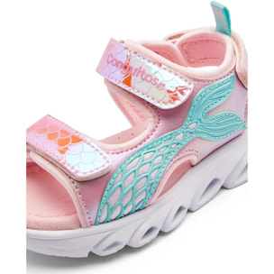 Sandalias de Niña Luces Estampado Sirena Rosa/ Azul Cielo