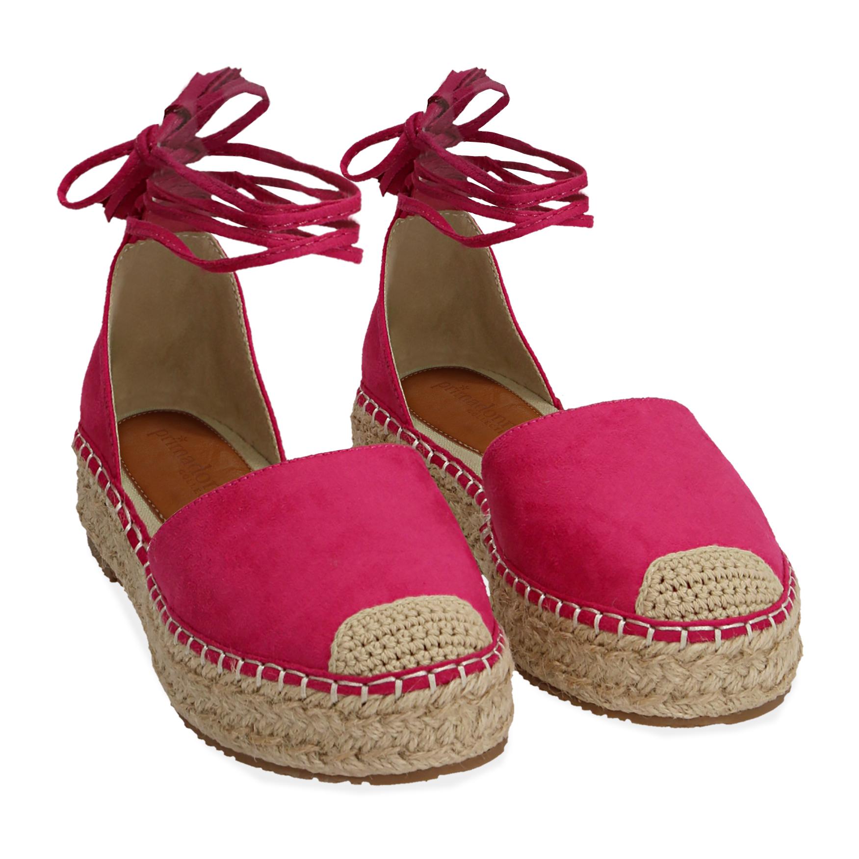 Espadrillas fucsia in microfibra