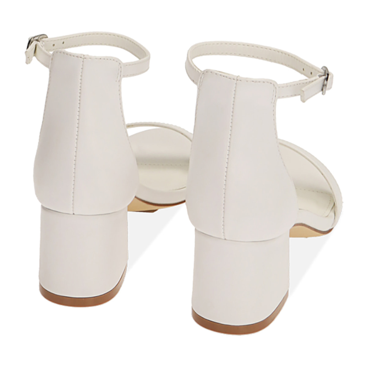 Sandalias blancas, tacón de 5,5 cm