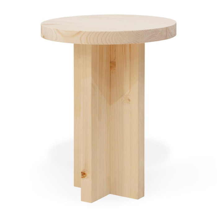 Table de chevet en bois massif ton naturel 45x35cm Hauteur: 45 Longueur: 35 Largeur: 35