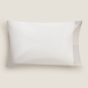 Funda de almohada algodón 180 hilos textura Ritlin color gris piedra 100% Algodón