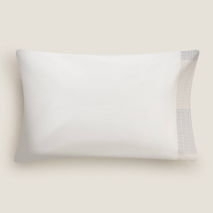 Funda de almohada algodón 180 hilos textura Ritlin color gris piedra 100% Algodón