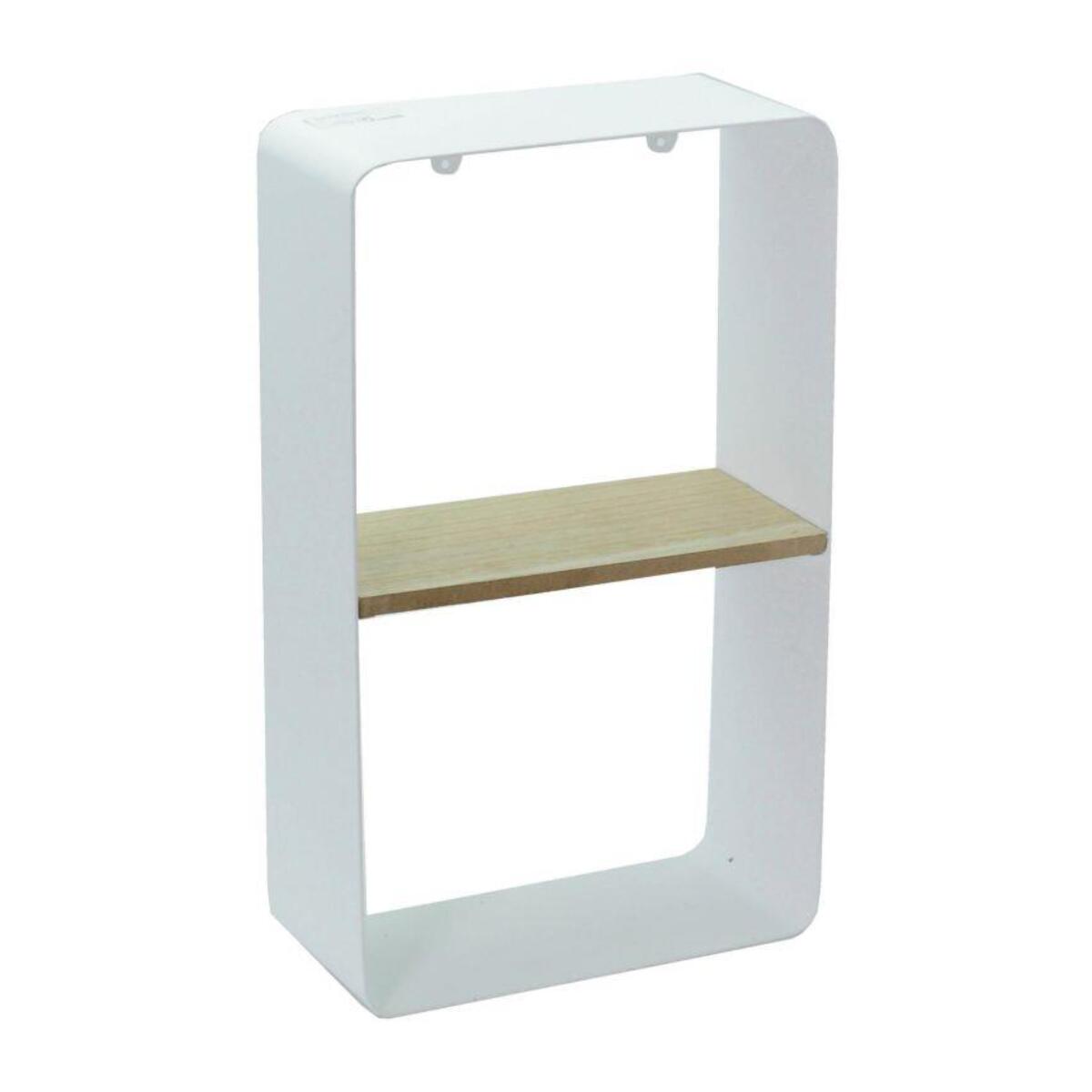 Mensola in metallo bianco e legno 1 piano cm22,5x10h38,5