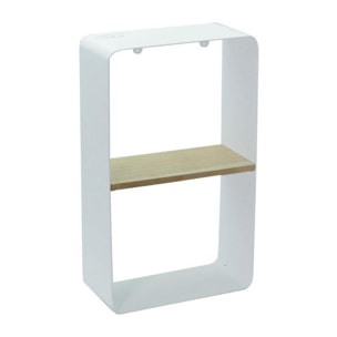 Mensola in metallo bianco e legno 1 piano cm22,5x10h38,5