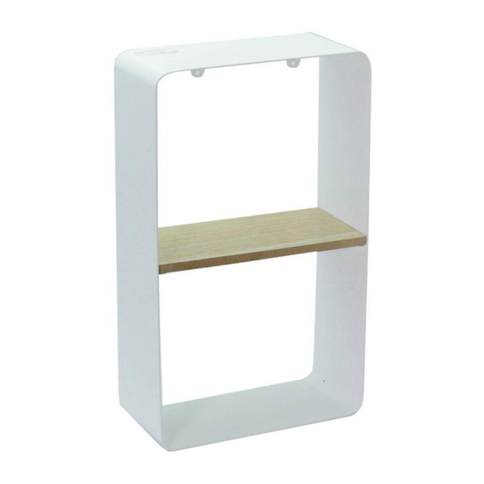 Mensola in metallo bianco e legno 1 piano cm22,5x10h38,5