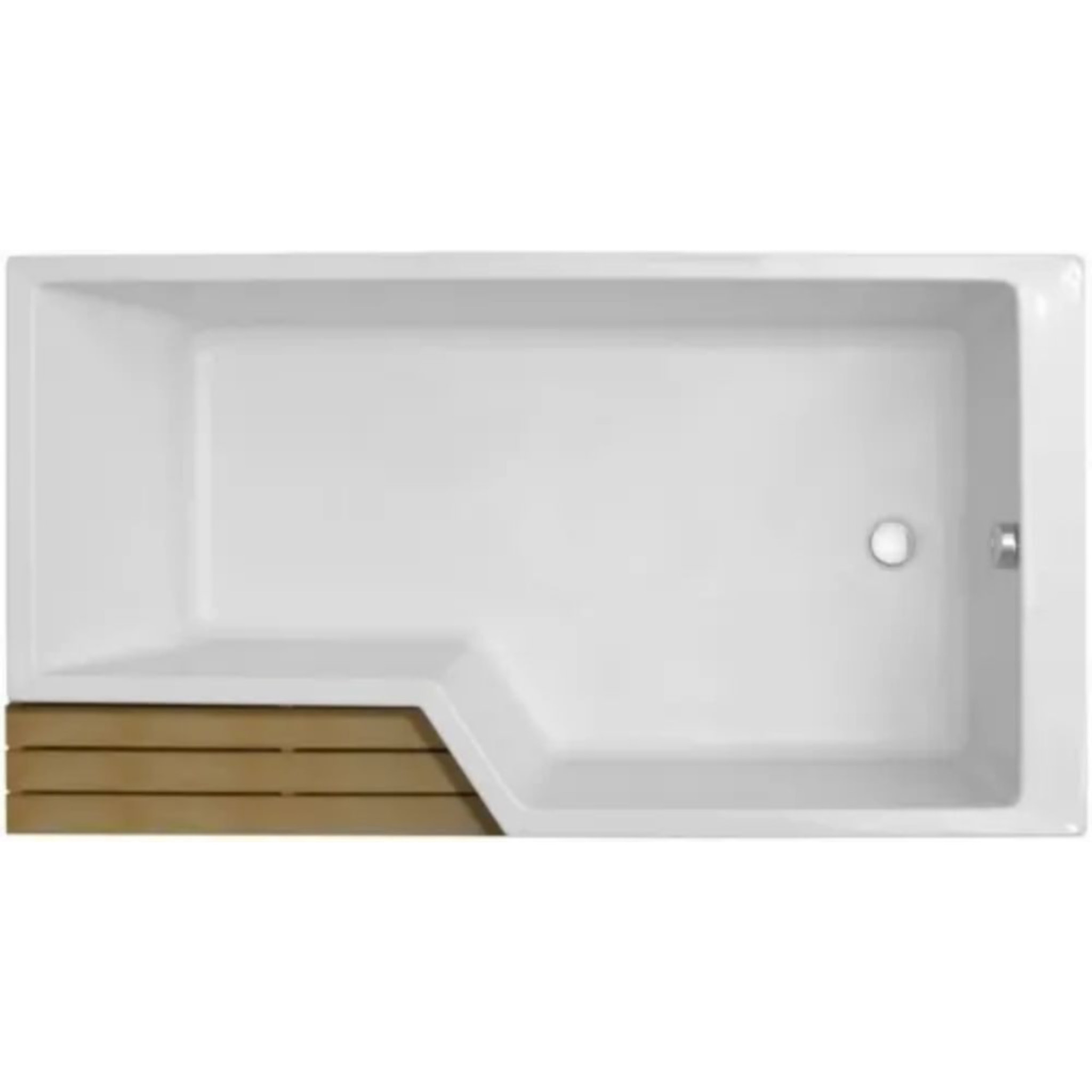 Baignoire bain douche antidérapante Neo, blanc mat 180 x 90, droite